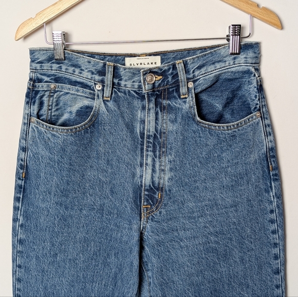 SLVRLAKE Indiana Jeans Born To Run Blue Wide Leg Flare 29 - Picture 8 of 11